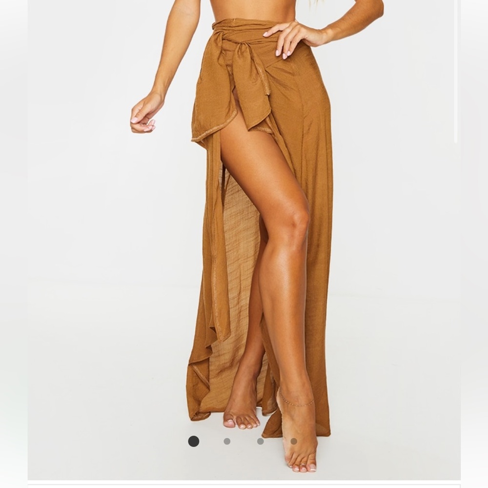 ☀️PLT Brown Linen Beach Sarong